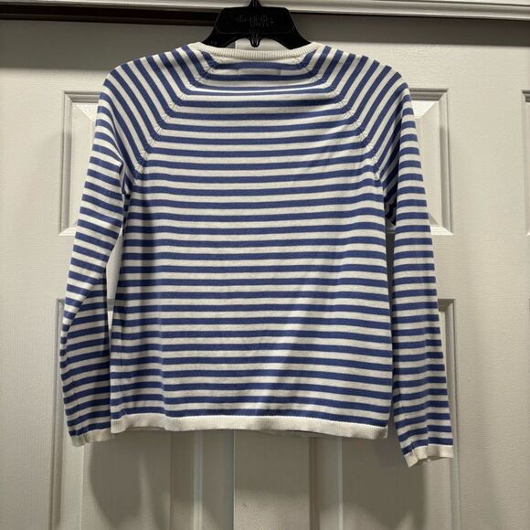 Gudrun Sjoden Blue and White Striped Cardigan Sweater Organic Cotton Size XS - Picture 2 of 12